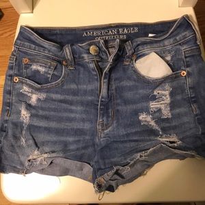 Ripped denim shorts